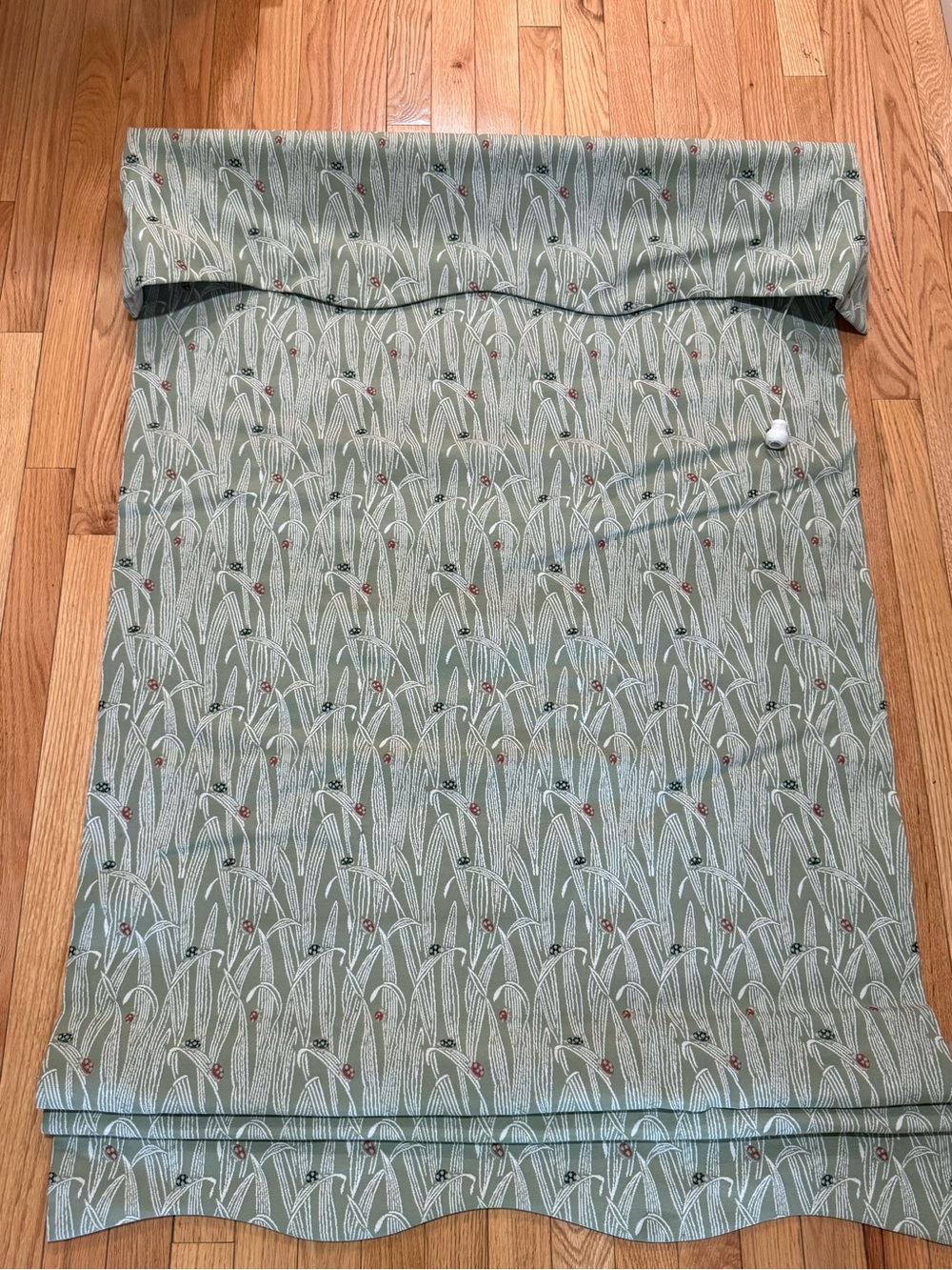 Ethan Allen Sage Green Patterned Drapery Panel